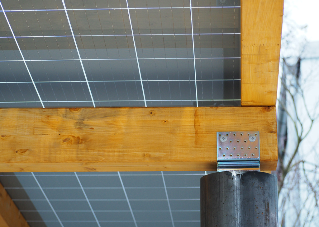 Holz/Stahl Solarcarport System