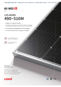 Longi Solar | Hi-MO 5m (G2) | LR5-66HIH | 490~510M | 490, 495, 500, 505 und 510 Watt