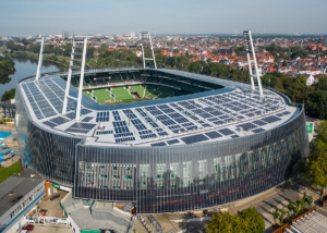 Gebäudeintegrierte Photovoltaikanlage am Bremer Fußballstadion