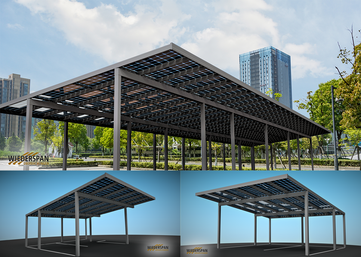 Solarvordach / Solar Canopy: Solarüberdachter Parkplatz