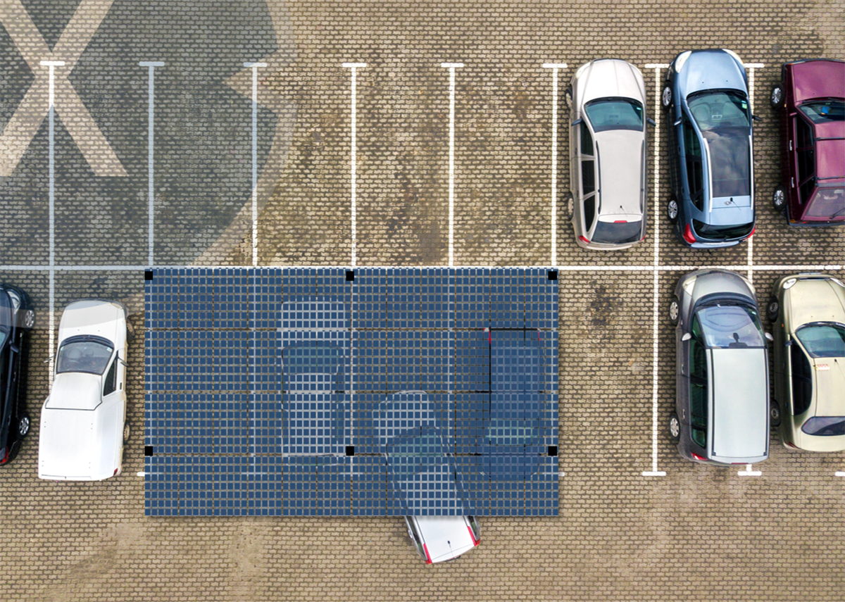 Parkplatz Parksolar: Smart Solar Park Konzept für Einparken, Aus- und Einstieg | Solarcarport Strategie