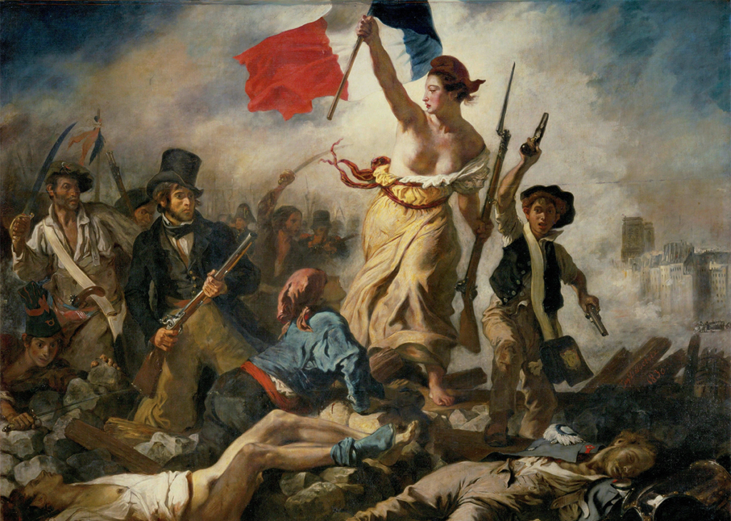 Die Freiheit führt das Volk - Öl auf Leinwand: Eugène Delacroix, 1830