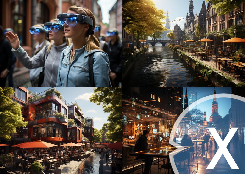 AI & XR-3D-Rendering Machine: Metaverse Tourist Touch Points - Virtuellee Extended Reality Anlaufpunkt für Interessenten und Besucher