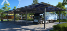 Reducir costes, proteger el medio ambiente: plazas de aparcamiento fotovoltaicas para un uso más eficiente de camiones y coches