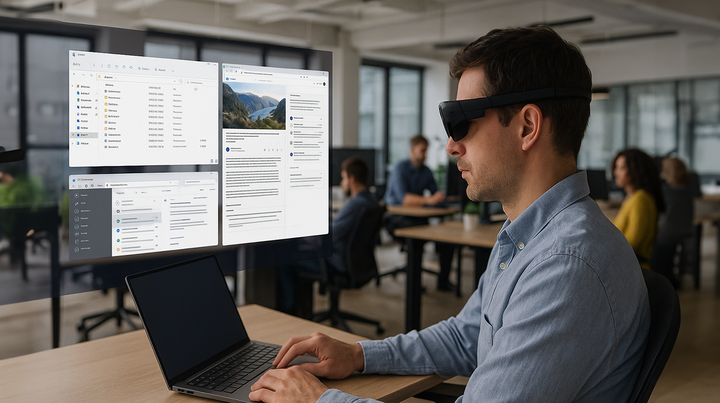 Marktchancen für AR-Arbeitsplatz: Sightful Spacetop für Windows bietet mit AR-Brille 100-Zoll Display-Workspace für Laptops