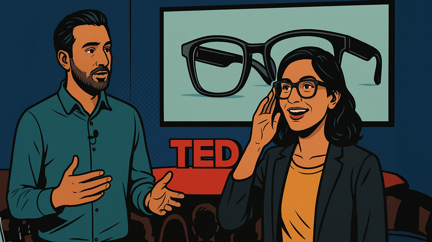 Google Smart Glasses Prototyp mit Gemini-AI auf der TED-Konferenz 
