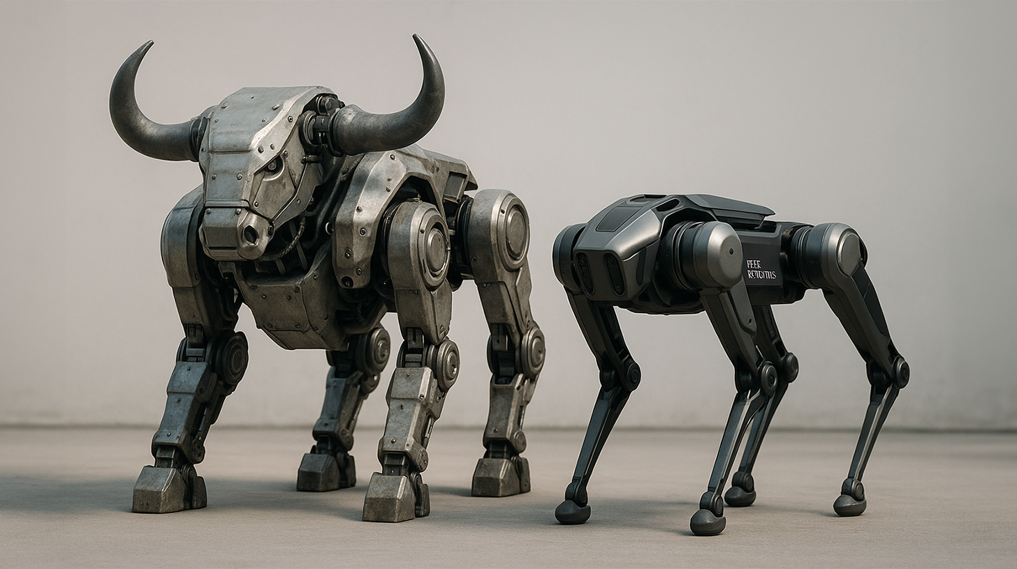 Military quadruped robot in comparison: The "Mechanical Yak" and the "Lynx" robot dog by Deep Robotics
