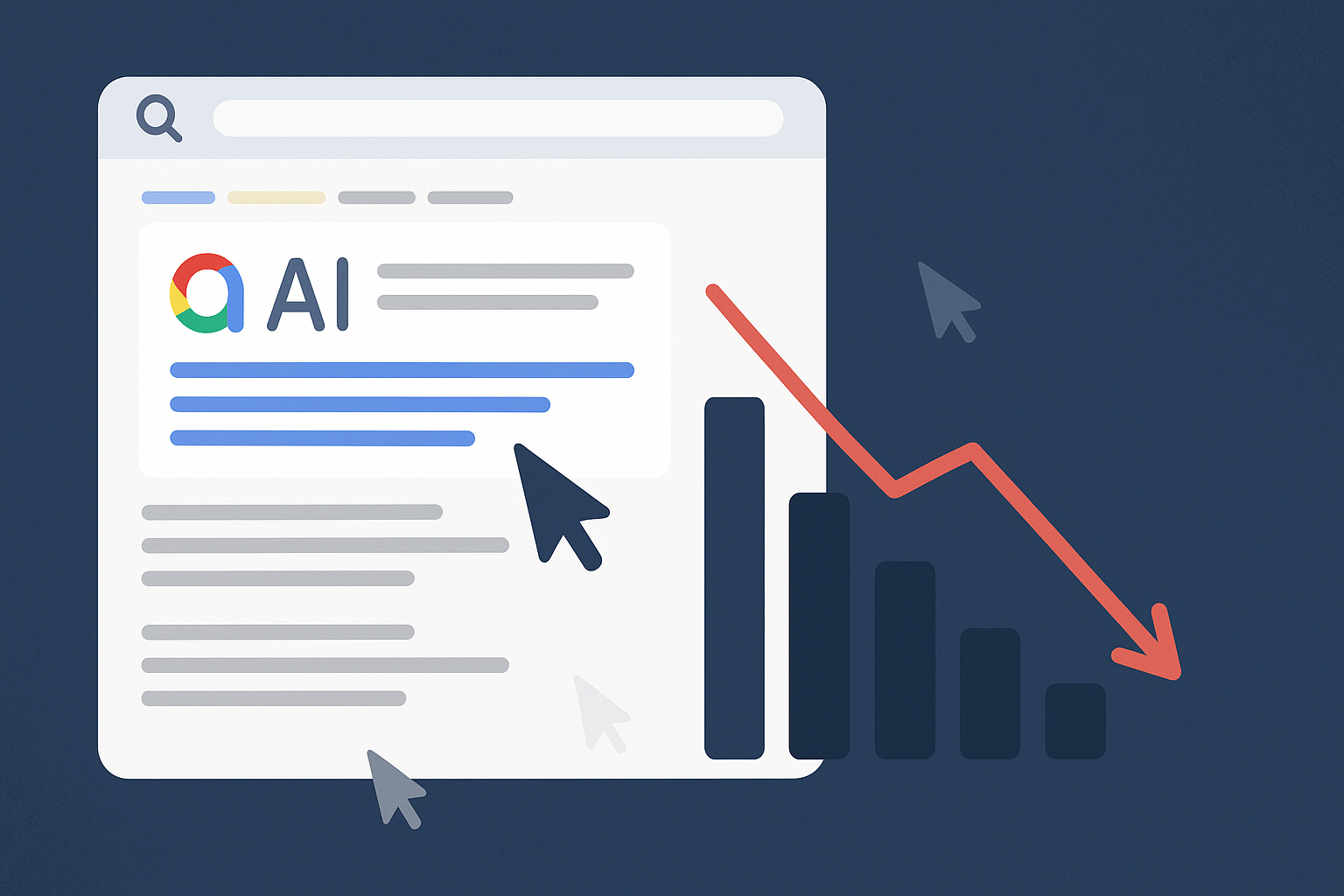 نظرة عامة على Google AI: يؤدي زيادة الانتشار إلى انخفاض كبير في معدلات النقر