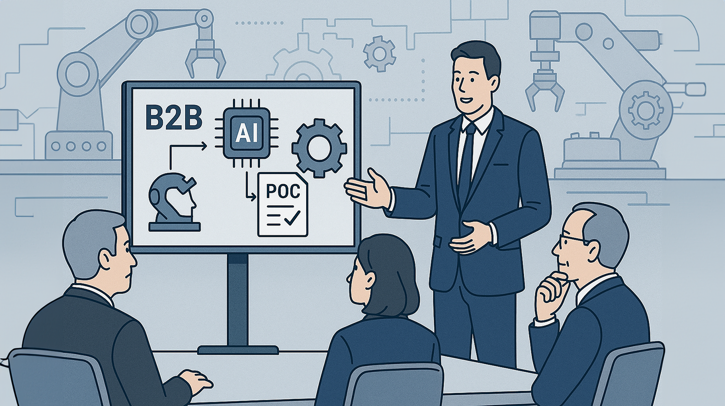KI-basierte B2B-Plattform im Maschinenbau: So knackt man den skeptischen Mittelstand mit der Proof-of-Concept (PoC) Lösung