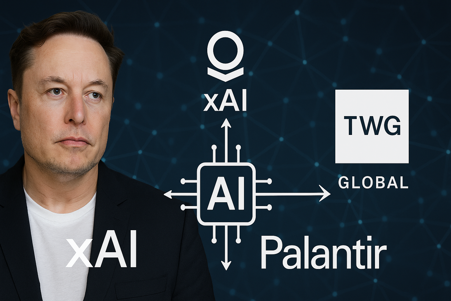 Die strategische KI Allianz zwischen Elon Musk mit xAI (Grok), Palantir und der Investmentfirma TWG Global