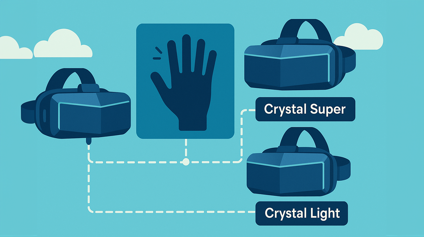 Pimax Roadmap odhalil: Sledování rukou pro náhlavní soupravy VR Crystal Super &amp; Crystal Light