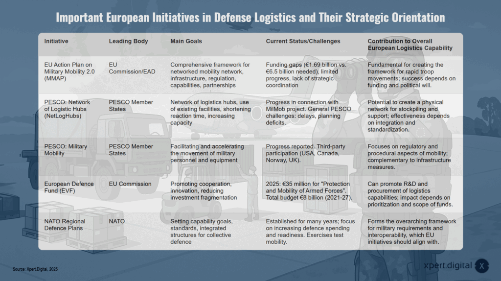 Wichtige europäische Initiativen im Bereich Verteidigungslogistik und ihre strategische Ausrichtung