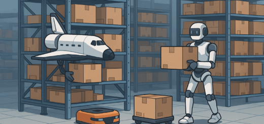 Automatisiertes Lager mit Robotern