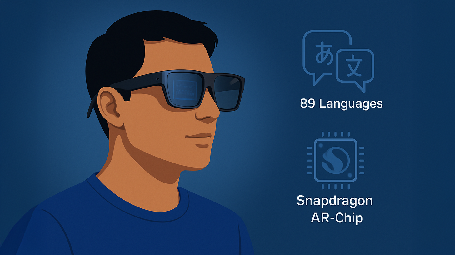 Rokid Glasses: Ultraleichte KI-Smart-Brille mit Waveguide-Display, 89-Sprachen-Übersetzung und Snapdragon-AR-Chip