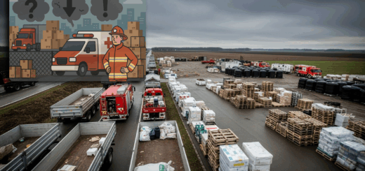 Logistik Probleme in der Versorgung der Bevölkerung und Ausrüstung der Rettungskräfte in Risikogebieten und Krisenzeiten