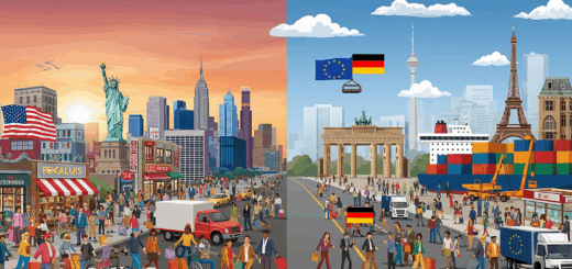 Offenes Geheimnis: Die USA profitieren vor allem massiv von ihrem Binnenmarkt im Vergleich zur EU mit Deutschland