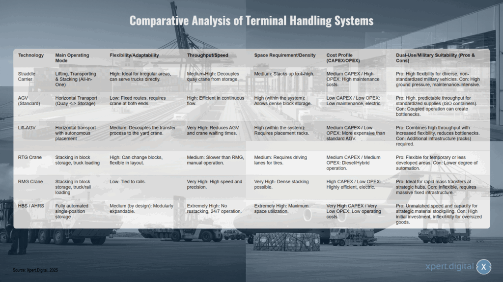 Vergleichende Analyse von Terminal-Umschlagsystemen