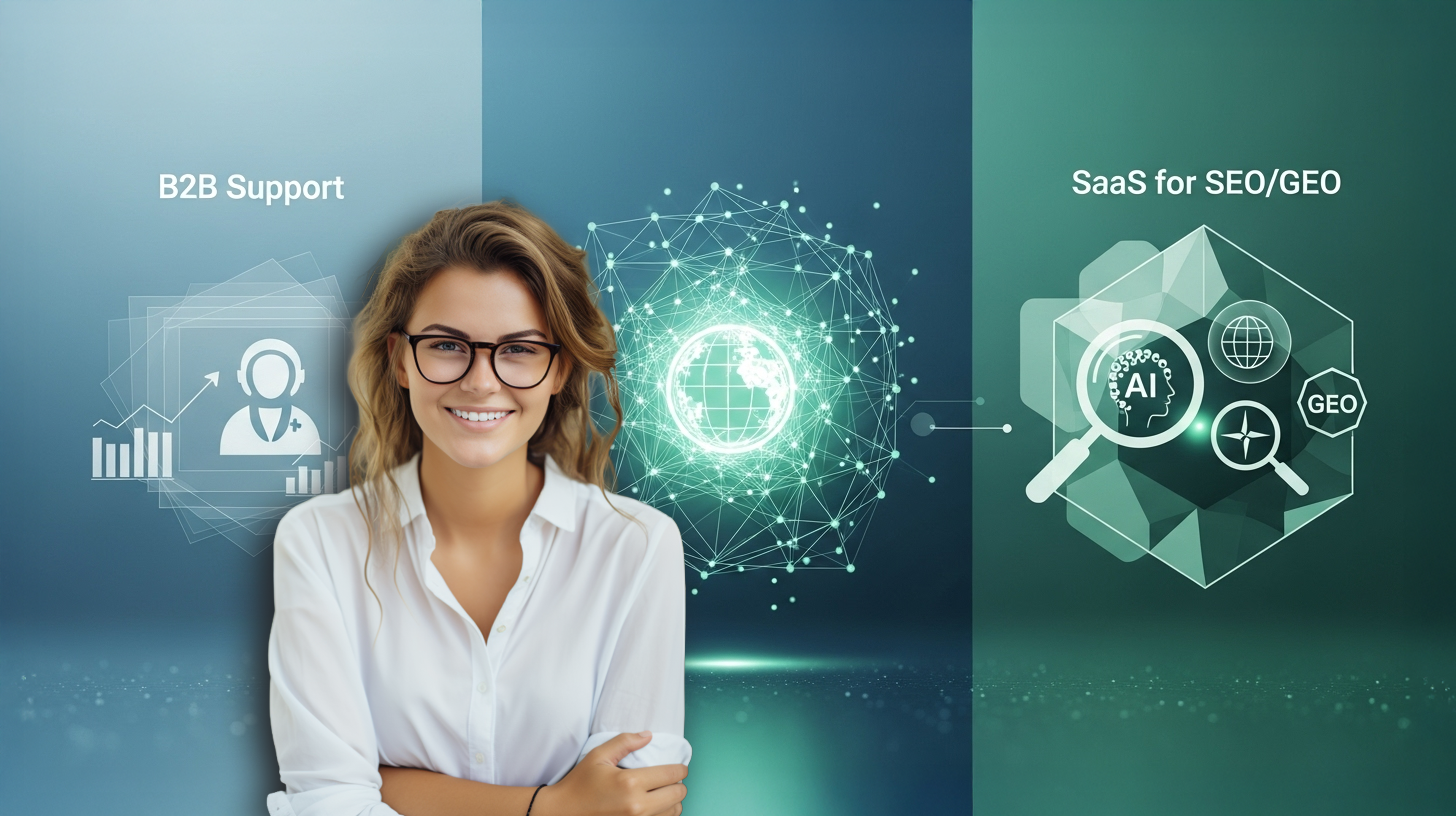 B2B Support und SaaS für SEO und GEO (KI-Suche) vereint: Die All-in-One-Lösung, für B2B-Unternehmen