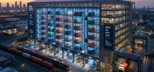 Vertikales Umschlagterminal: Wenn der Boden knapp wird, muss die Logistik in die Höhe – Wenn Häfen der Platz ausgeht