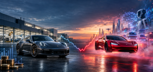 Porsche gegen Tesla: Gewinne auf Asphalt, Billionen in der Luft: Porsche verdient am Auto – Tesla verkauft die Zukunft gleich mit