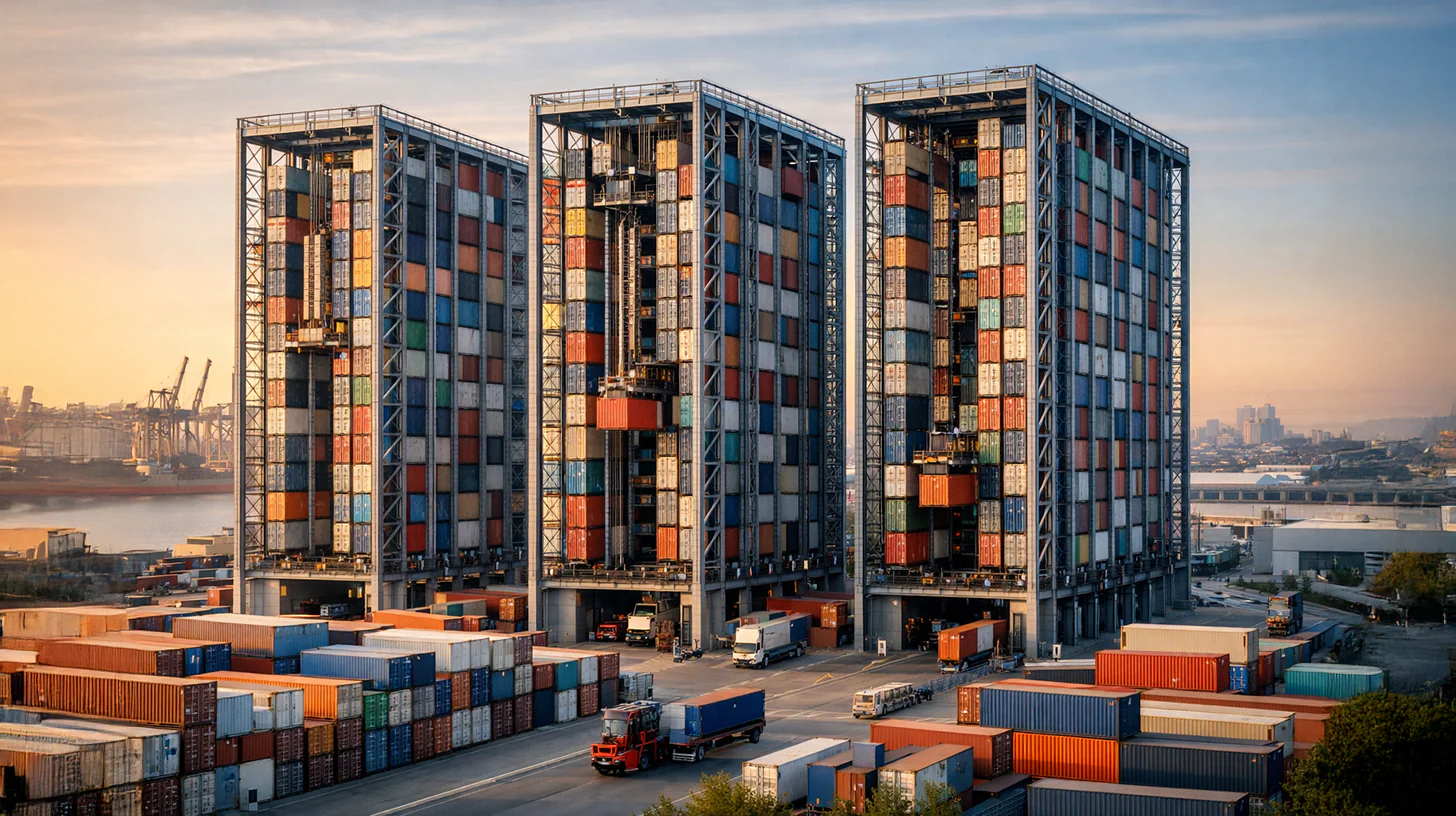 3 times the capacity in the same space: Container high-bay storage ...
